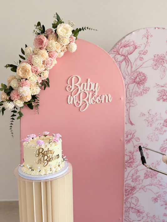 Baby in Bloom Backdrop - Roze
