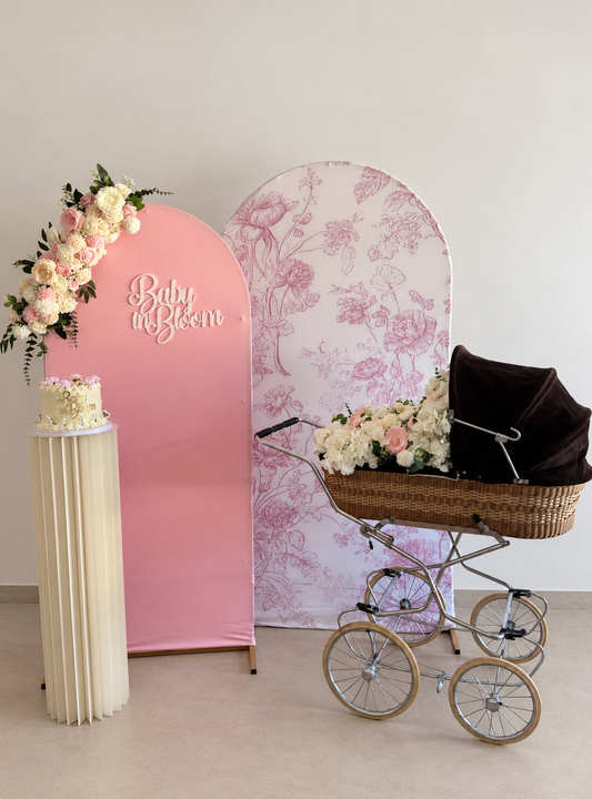 Baby in Bloom Backdrop - Roze
